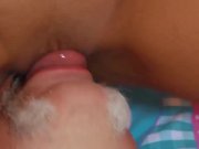 Mustached old guy licking shaved pussy fucking teen girlfriend 10/16