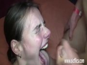 Gang bang double fisting and ass fucked skinny teen slut 14/16