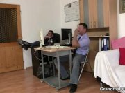 Old bitch swallows two dicks for work 5/16