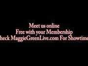 Busty Maggie Green Cums from Big Glass Dildo! 16/16