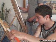 Old grandma and boys teen threesome 8/16