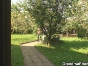 Hot old lady takes two cocks at once 2/16