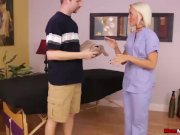 Sexy teen humiliates her slave 1/16