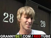 Old bitch blows and fucks him in the public 2/16