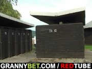 Old bitch blows and fucks him in the public 3/16