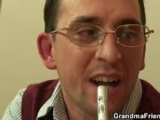 3some sex with mature plumper POV 1/16