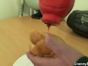 Young guy picks up huge old grandma in cafe 10/16