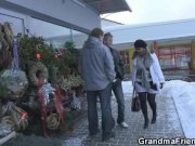 Two dudes pick up and fuck mature babe 1/16