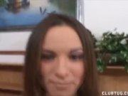 Brunette hottie sucks a dick 6/16