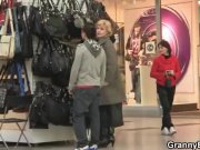 Old blonde granny jumps on young meat 1/16