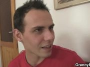 Old blonde granny jumps on young meat 6/16