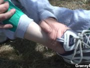 He heals injured old hairy-pussy granny 2/16