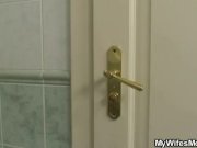 Huge boobs mother-inlaw helps him cum 5/16