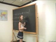 Cute schoolgirl jerks off her teacher 1/16
