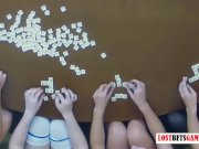 4 Beautiful Women Stripping "Play a Create a Word; Game, Losers Mastu 2/16