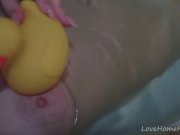 Busty teen in a bath shows her boobs 2/16