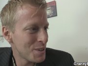 Old grandma in stockings is fucked on the couch 3/16