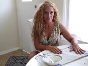 Naughty milf handjob in the kitchen 5/16