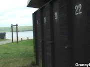 Blonde grandma screwed in public changing room 15/16