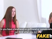 Female Agent Hot redhead makes blonde sexy cum with her mouth 2/16