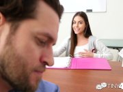 Tiny4k Brunette student Arielle Faye fits huge dick in her tiny pussy 5/16