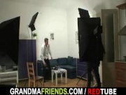 Mature fatty takes two cocks after photosession 2/16