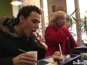 He picks up huge old grandma for cock riding 2/16