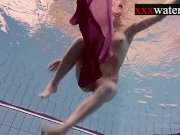 Smoking hot Russian redhead Ala in the pool 4/16