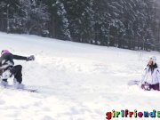 Girlfriends Snowboarding babes licking sucking and fingering tight pussies 1/16