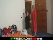 Mother in law fucks him and his wife comes in 7/16