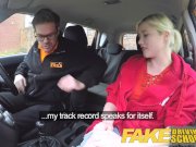 Fake Driving School Back seat pussy squirting and creampie for art student 2/16