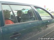 Blonde old lady takes double penetration in the fields 5/16