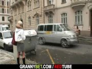 Granny prostitute jumps on his big meat 1/16
