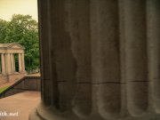 Jeny Smith wearing MyMokondo strap bondage in old park 13/16