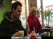 Huge granny swallows his horny cock 2/16