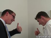 Two dudes bang old huge boobs mommy 14/16