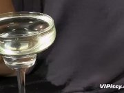 Gorgeous girls piss and toy in this seductive close-up lesbian scene 14/16