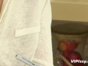 Gorgeous girls piss and toy in this seductive close-up lesbian scene 2/16