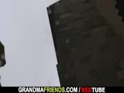 Naughty granny gets lured into threesome 1/16