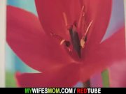 Horny mother in law enjoys riding his dick 1/16