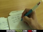 Two horny pupils bang old teacher 2/16