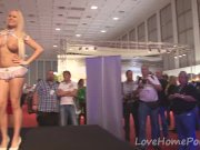 Busty blonde loves presenting her striking breasts 12/16