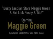 Busty Lesbian Stars Maggie Green & Siri Lick Pussy & Tits! 1/16