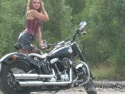 Naughty brunette loves her boyfriend's new ride 15/16