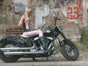 Hot babe in stockings loves her new bike 4/16