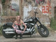 Hot babe in stockings loves her new bike 8/16
