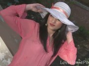 Hot babe poses in a white hat 10/16