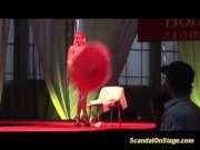 busty burlesque show on public stage 6/16