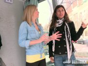 Hot Julia Roco and Sicilia Play with a Realistic Dildo in Public 3/16