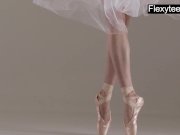 Blonde gymnast performs gymnastics 12/16